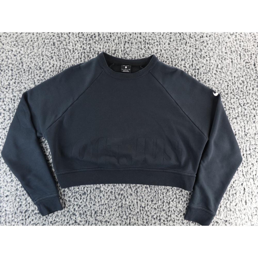 Nike Womens Cropped French Terry Long Sleeves Sweatshirt Top‎ 889201-036 S